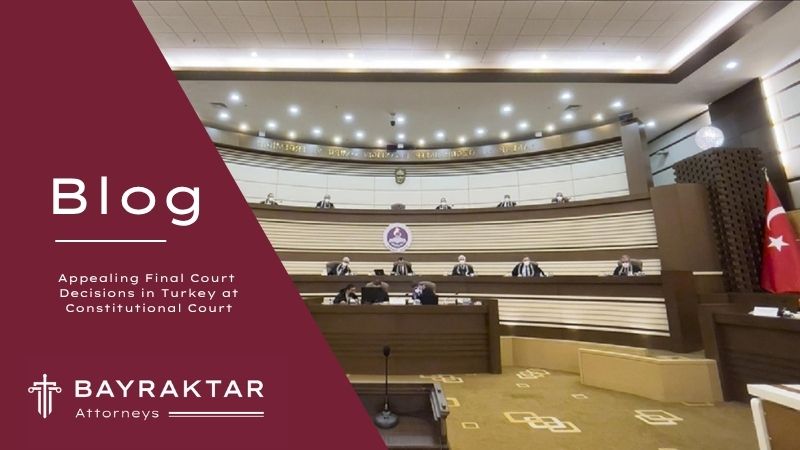 ["A symbolic visual of justice featuring a silhouette of a courthouse and gavel, representing the appeal of final court decisions in Türkiye through constitutional legal remedies."]