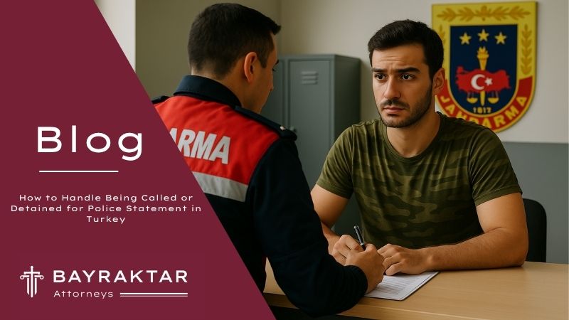 A Turkish gendarmerie officer in uniform assisting a young man during a brief administrative draft evasion process inside a station, with the Jandarma emblem on the wall.