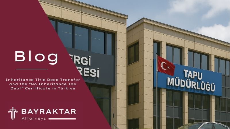["A horizontal photograph of two adjacent government buildings in Türkiye, representing a title deed office and a tax office side by side"]