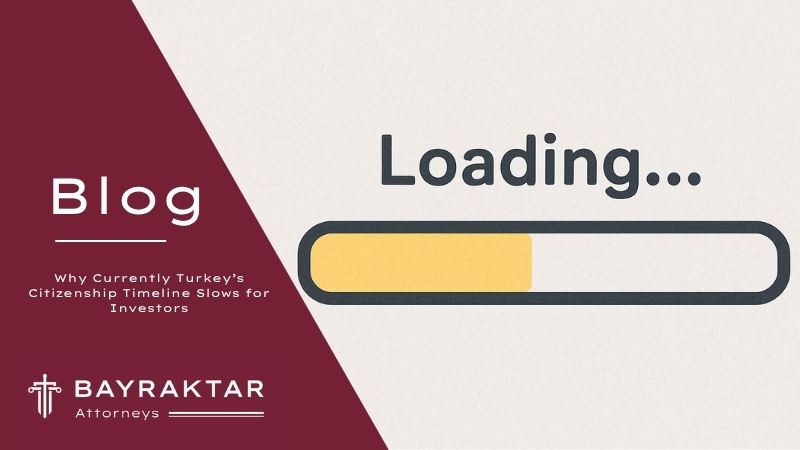 ["A horizontal digital illustration showing a loading bar stuck in progress, symbolizing delayed citizenship by investment applications in Turkey"]