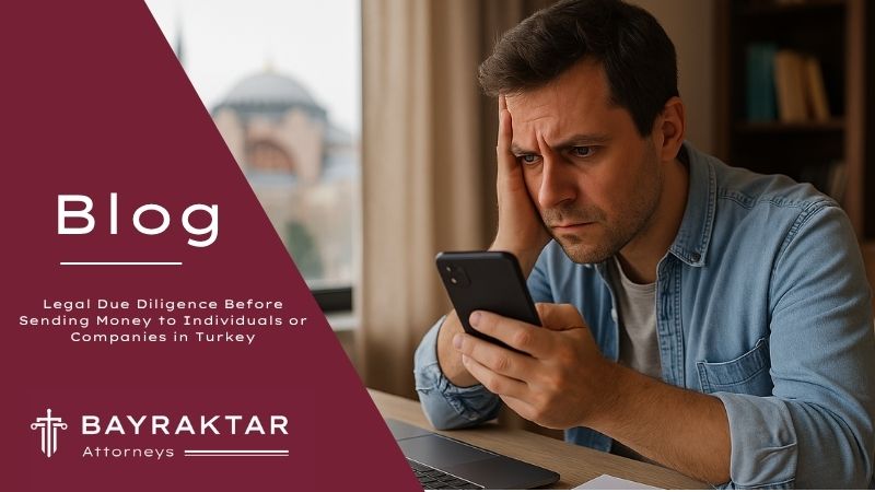 A concerned middle-aged man sitting at a desk with his laptop, hesitating while reviewing financial documents, symbolizing doubt before transferring money to a Turkish bank account.