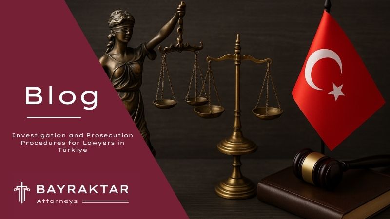 A photograph featuring a bronze Lady Justice figurine, a balance scale, and a gavel on a wooden desk, symbolizing legal proceedings in Türkiye.